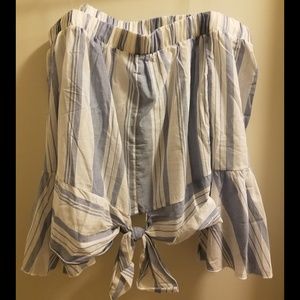 NWT Charlotte Russe Off the Shoulder Tie-Front Top